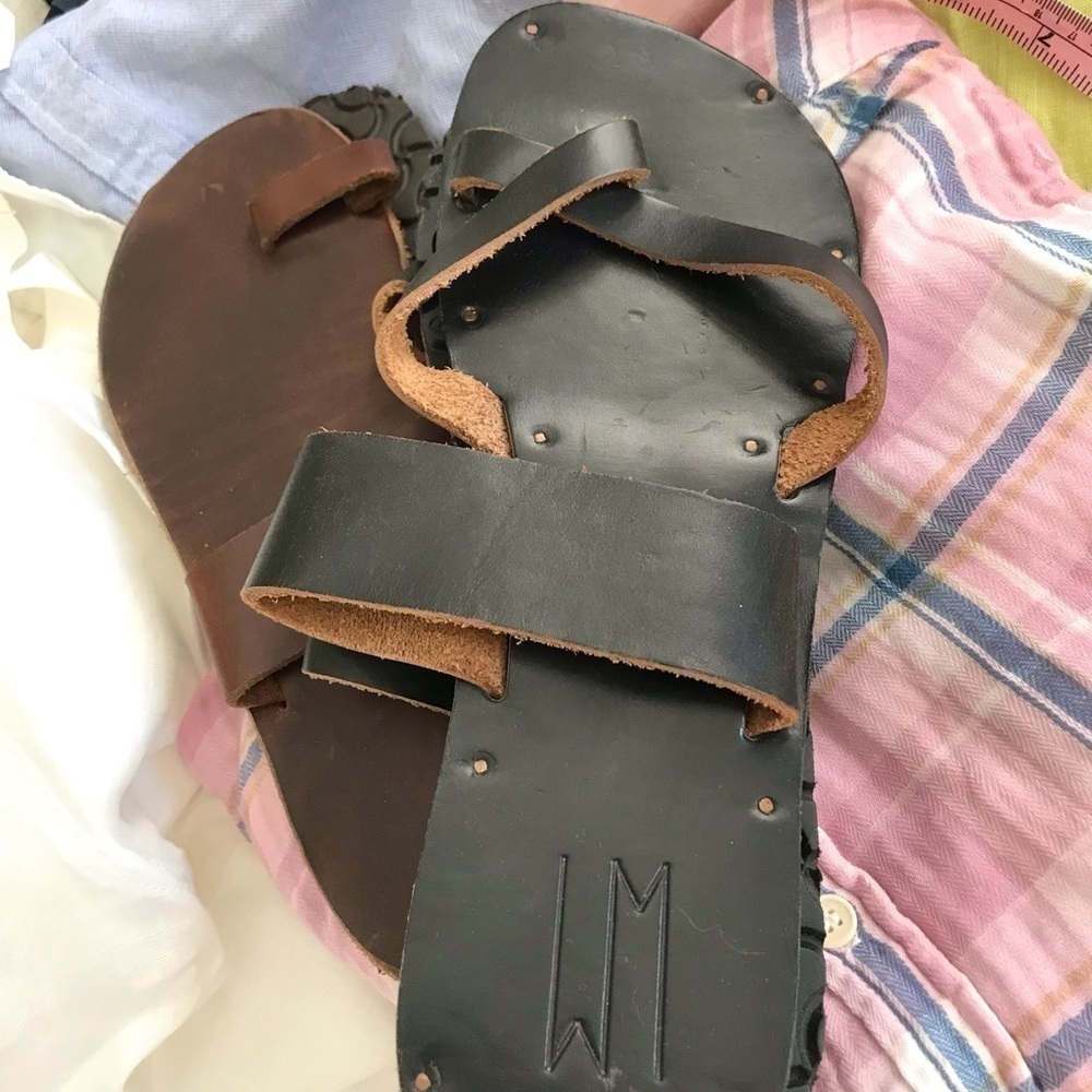 Two Pairs of Waltzing Matilda Handmade Leather Sandals w/Birkenstock Soles NEW